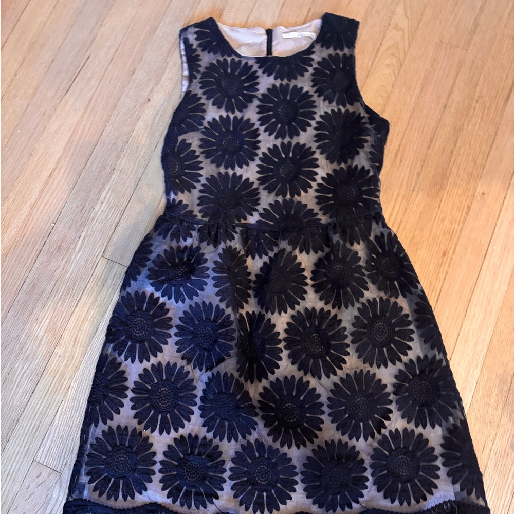 Ellison Black Floral Dress, lined, small